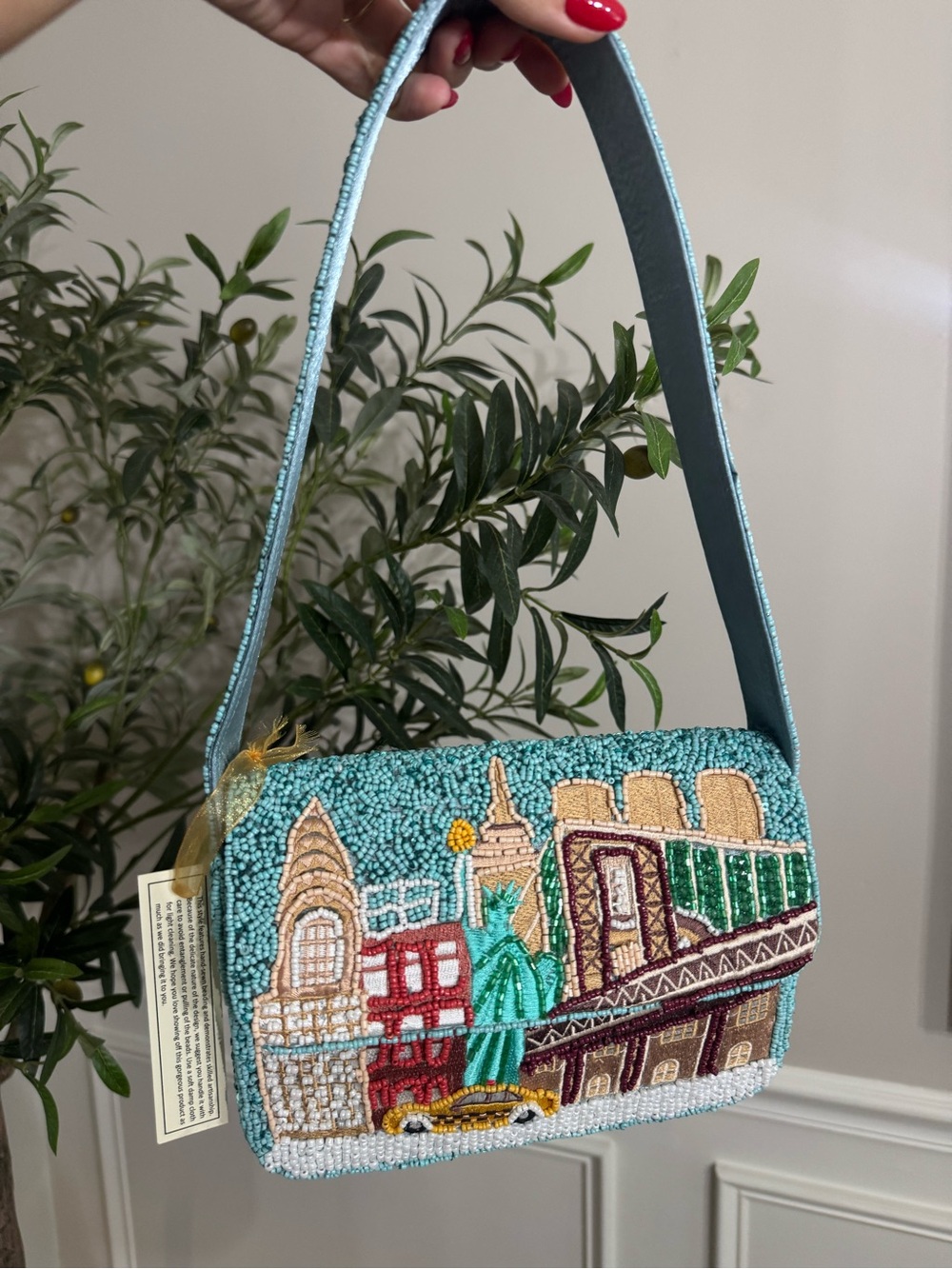 Made in India New York Scene Beaded Bag